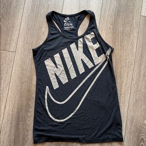 Nike Black Tank Top with Gray Logo